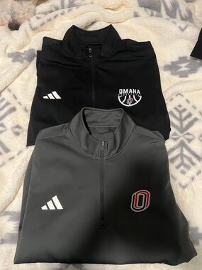 adidas Black & Gray Omaha Quarter-Zip Pullovers